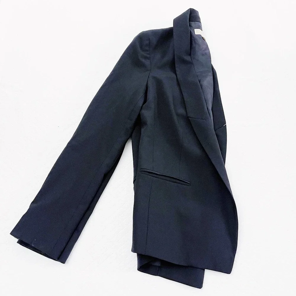 Michael Kors Black Tailored Open Blazer 2 Front Pockets SZ8